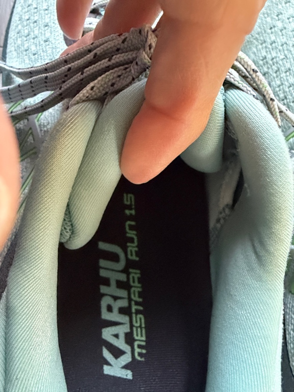 2 Pair of Lightweight Running Shoes - Neon Yellow puma and mint green Karhu run - Picture 3 of 15